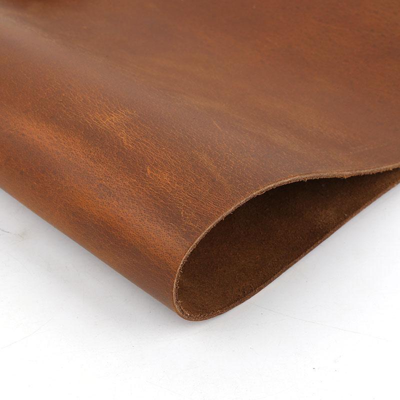 Capa Superior Piel de Vaca, Cera de Aceite, Piel Crazy Horse, Cuero Curtido Vegetal, Material de Cuero Hecho a Mano para Bricolaje, Cuero Genuino de 2 mm de Espesor
