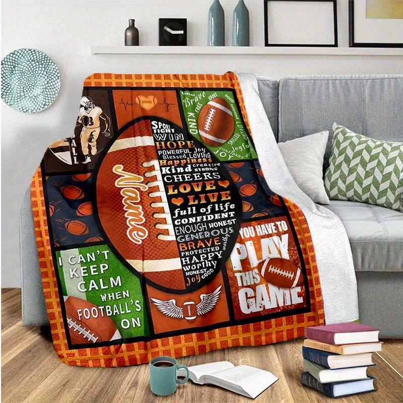 Football Customize Your Name Blanket Warm Comfortable And Soft Blankets Are Suitable For Home Lunch Break Blanket Office Sofa Sofa Gift To Relatives