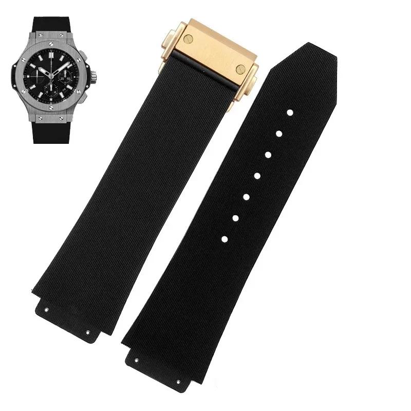 Für HUBLOT BIG BANG Silikon 26mm*19mm 25mm*17mm Wasserdichtes Herren-Uhrenarmband Kette Gummi-Uhrenarmband Kette Band