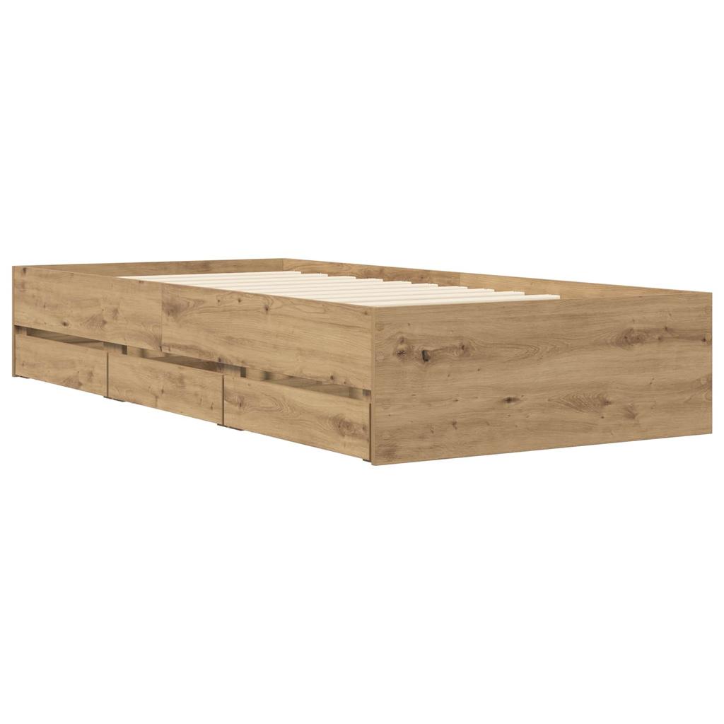 Bed Frame with Storage Craft Oak 80 x 200 cm
