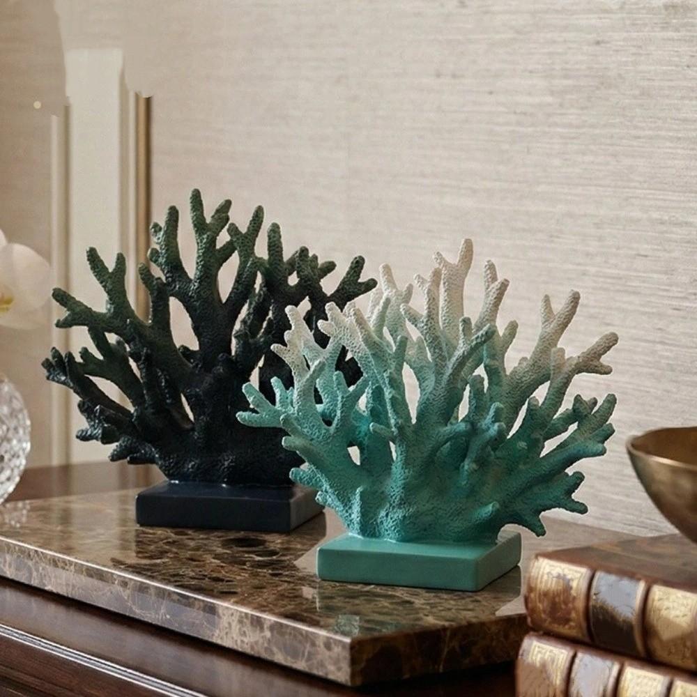 Colorful Artificial Coral Statue Resin Faux Coral Decoration  Photography Prop