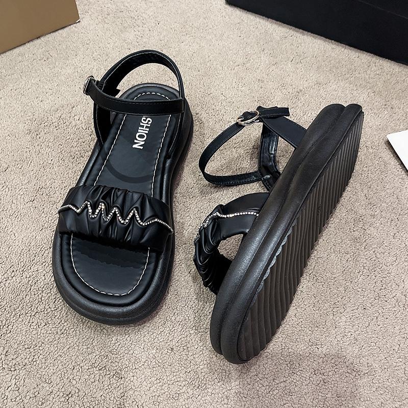 Summer Women Gladiator Sandals Platform Cross-toe Sandals Comfortable Muffin Casual Women's Shoes Luxury Sandales Plates