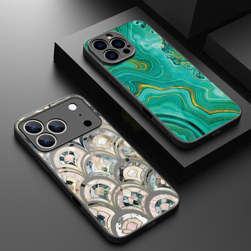 Thin Ring Magnetic For Magsafe Case For iPhone 17 Pro Max Case iPhone 16 15 14 13 Pro Max 17E Purple Marble Pattern Hybrid TPU+PC Matte Cover