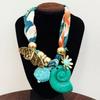 Stylish Floral Scarf Necklace With Neck Wrinkle Coverage Soft Comfortable Blend Fabric Jewelry for Everyday or Vacation
