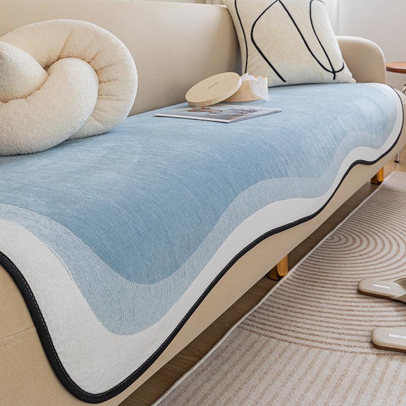 Nieregularna poduszka na sofę z szenili Poduszka o specjalnym kształcie Uniwersalna na cztery pory roku Antypoślizgowa Odporna na zarysowania Jednolity kolor Prosta poduszka