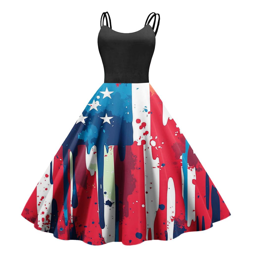 Women's Casual Fashion Print Sexy Off Shoulder Punk Retro Dress Retro Dress Dress
