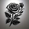 Black White Metal Rose Wall Art Iron Flower Decor for Home Office Cafe Gift