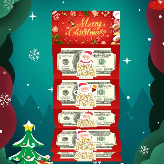 Yousheng Christmas Cash Gift Envelopes 6 Slots Surprise Christmas Money Envelope for Cash DIY Holiday Money Gifts Card Holder Stocking Stuffers
