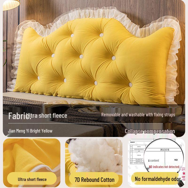 Princess Crown Removable & Washable Headboard Cushion – Large, Soft Upholstered Lumbar Pillow for Bedside & Tatami