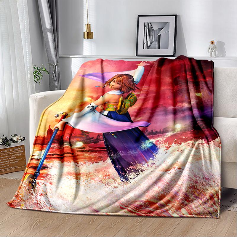 2025 New Style Final Fantasy Games Cloud Tifa Aerith Sephiroth Blanket,Soft Throw Blanket for Home Bedroom Bed Sofa Cover Kids