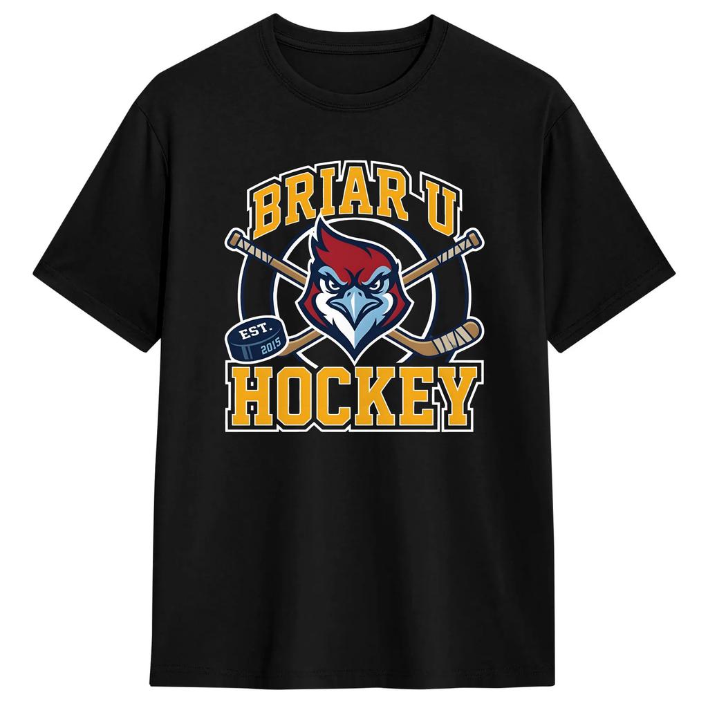 Mens T-Shirt Briar Hockey Est 2018 Off Campus T Shirts Trendy Cool Summer Tee Shirt Vintage Pure Cotton Clothes Plus Size