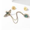Chest Brooch Bee And Chain Decor Faux Pearl Rhinestone Clothes Jewelry for Prom