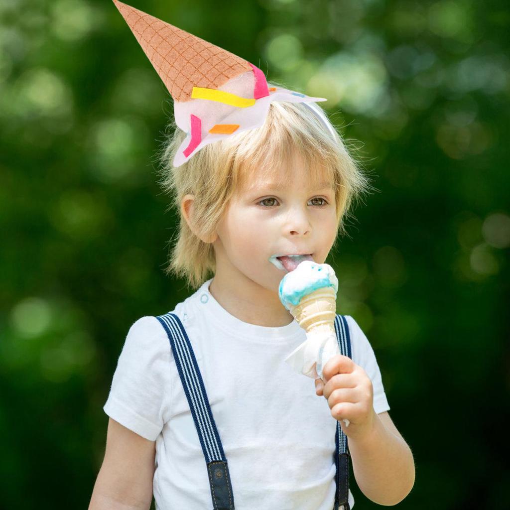 Wesoła Dwustronna Opaska na Głowę Kapelusz Loda Stylowy Nakrycie Głowy na Parady Tematyczne i Rekwizyty Fotograficzne