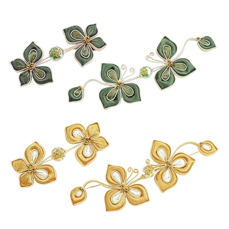Flower Butterfly Cordwork Knot Button Decorative Sewing Button Fastener for Traditional Chinese Costume Cheongsam Embellishment