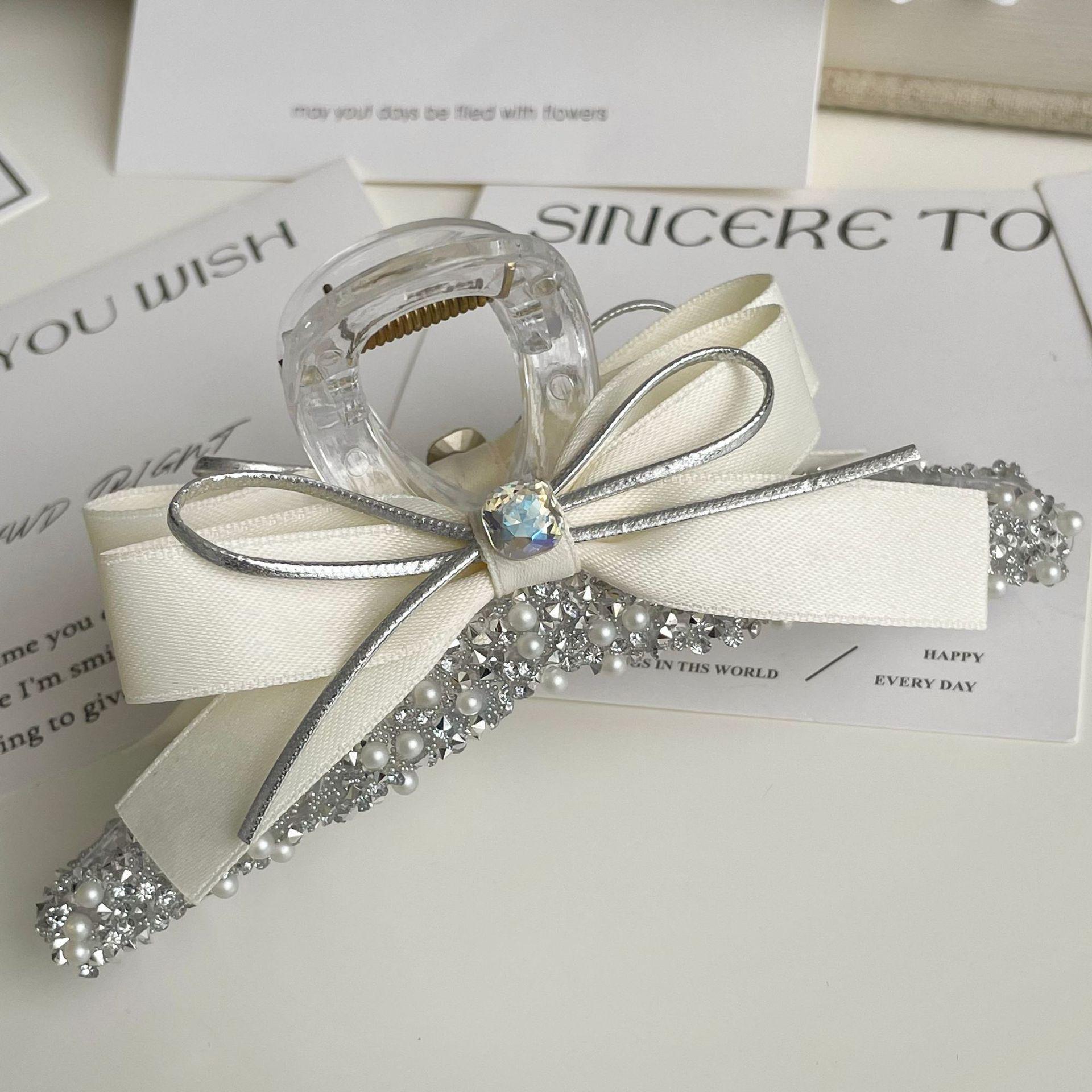 

Высококачественная серебряная заколка для волос в форме акулы с бантом для женщин