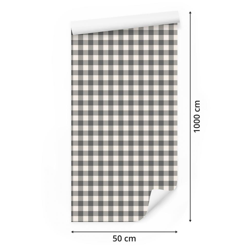 Wallpaper Fabric Pattern Gray, Light Gray, White and Graphite 50x1000
