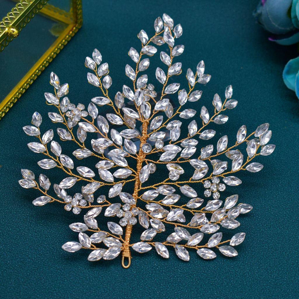 Rhinestone Bridal Handmade Headwear for European & American Weddings - Side Updo and Evening Dress Accessory A320