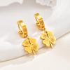 Fashion Four-leaf Clover Earrings for Women,Gold Color Stainless Steel Earring,Waterproof Jewelry Mother's Day Gift