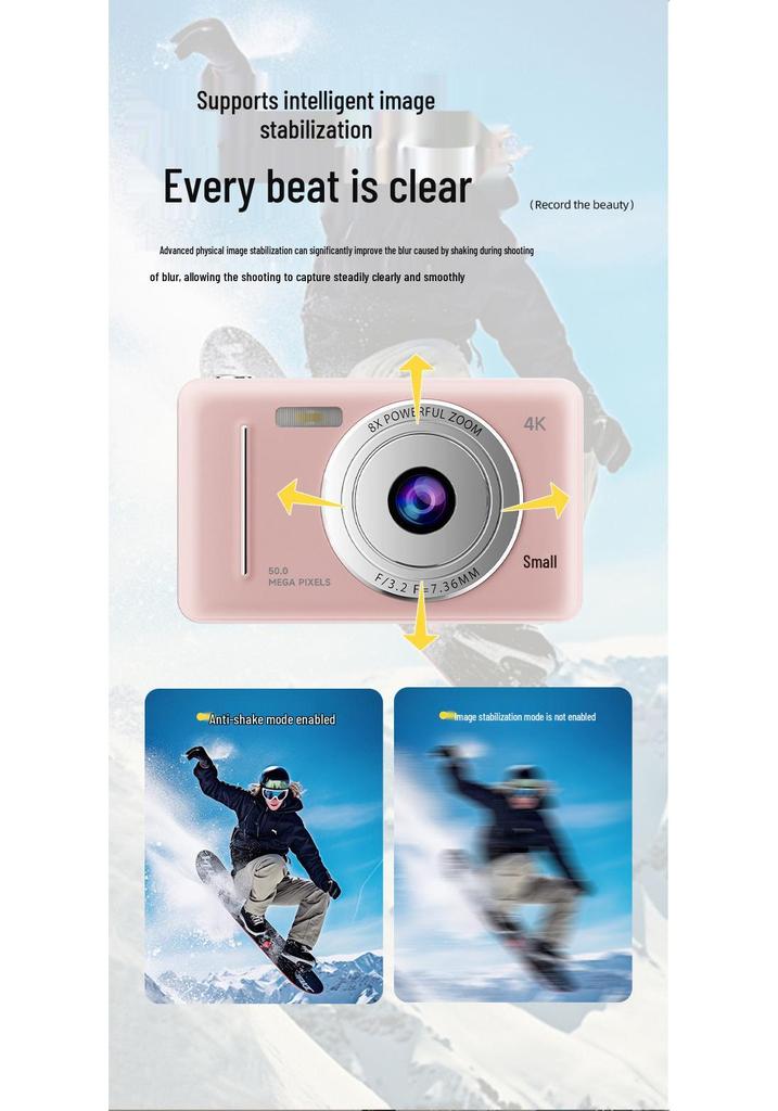 Retro CCD Portable Dual Flash Card Camera for New Students