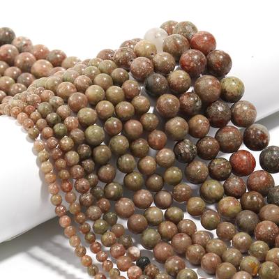 Unakite Stone Kulaté volné kamenné korálky 15" přívěsky na výrobu šperků 4 6 8 10 12MM Módní doplňky Diy