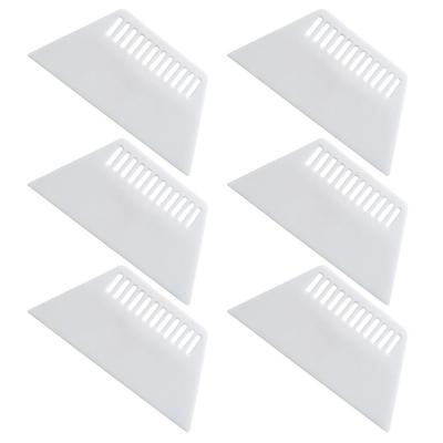 6 Pcs Plastic Film Scraper Tool For Car Window Tint Wall Sticker Removal Oil Paint Surface Use Indoor Outdoor White Hand Tool