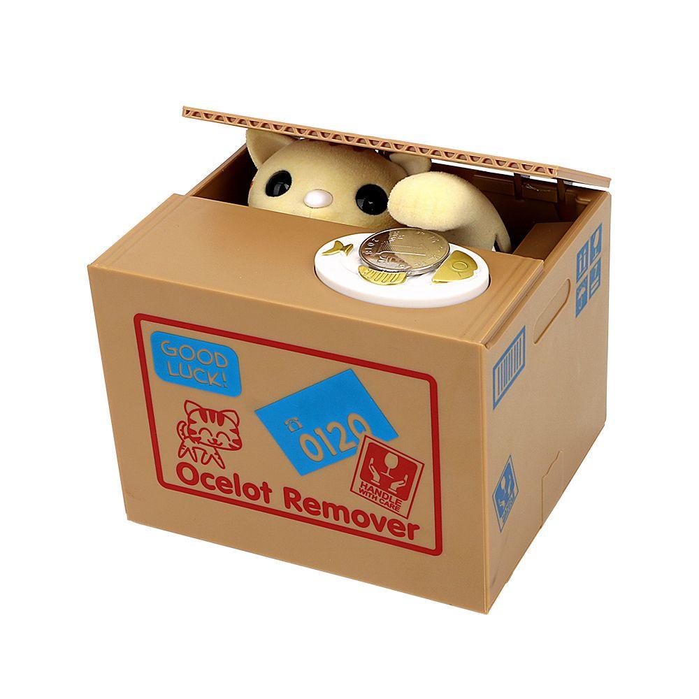 Children Cat Panda Thief Automatic Stealing ATM Toy Money Saving Box Coin Box Piggy Bank