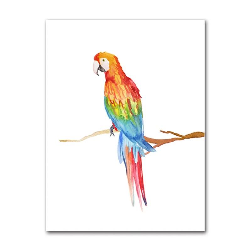 

Акварельный Постер Птицы Тропические Джунгли Животное Холст Картина Попугай Тукан Художественный Принт Детская Настенная Картина Гостиная Спальня Декор 21cm×30cm NoFrame