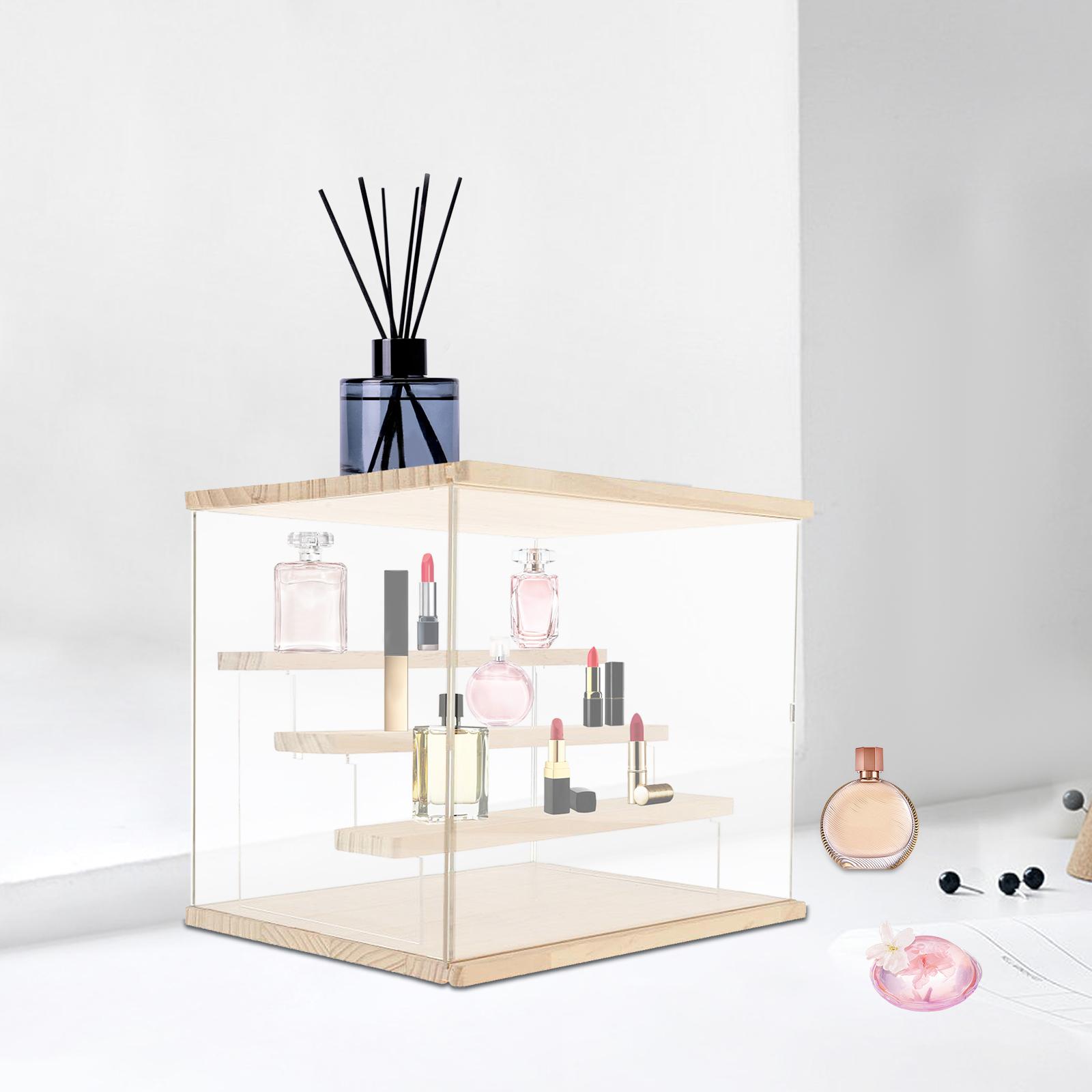 Acrylic Display Case, Clear 4-Layer Organization, Dustproof Wooden Display Case, Exclusive Display Case for Minifigure