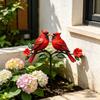 Red Bird Garden Stake Ornament, Rustic Outdoor Yard Decor for Patio and Garden