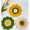 Handmade Crochet Coasters Cute Coasters Set of 3 Round Funny Gifts for Women or Girl, Soft Decorative Coaster Housewarming for New Home