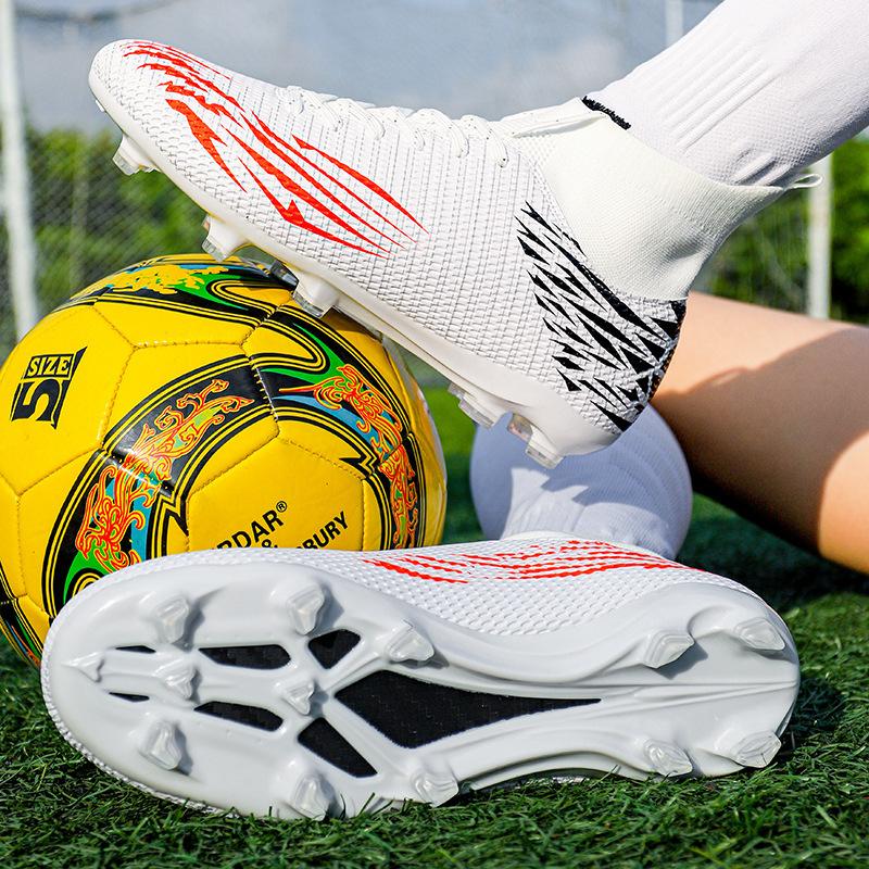 Autumn high-top football shoes competition training sports youth students men and women FG spike football shoes