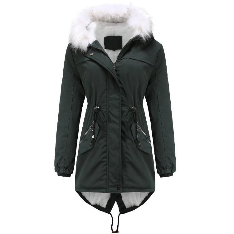 Women Winter Parka Coat Mid Length Puffer Jacket Quilted Fleece Lined Water Repellent Windproof Outdoor Daily Overcoat Plus Size S 4XL New