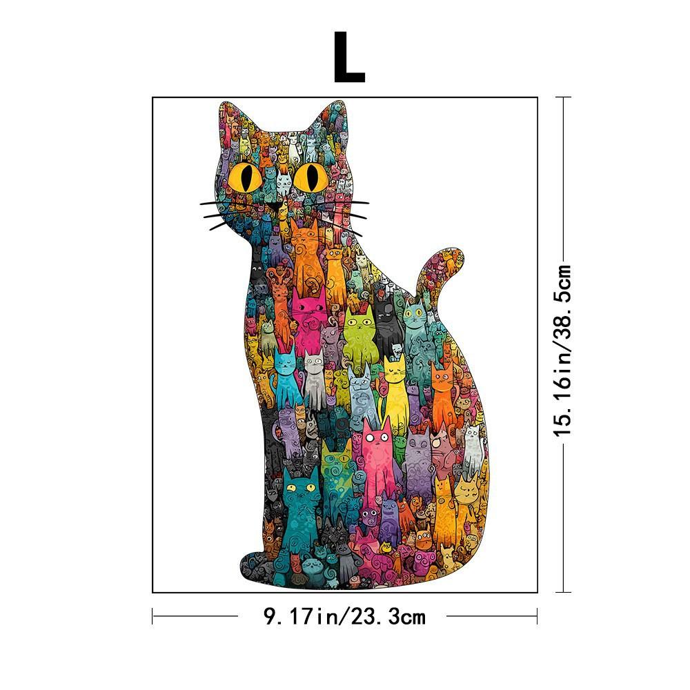 Cross-Border Special-Shaped Creative Cat Wooden Puzzle, High Difficulty Special-Shaped Handmade Diy Gift Toy High Difficulty