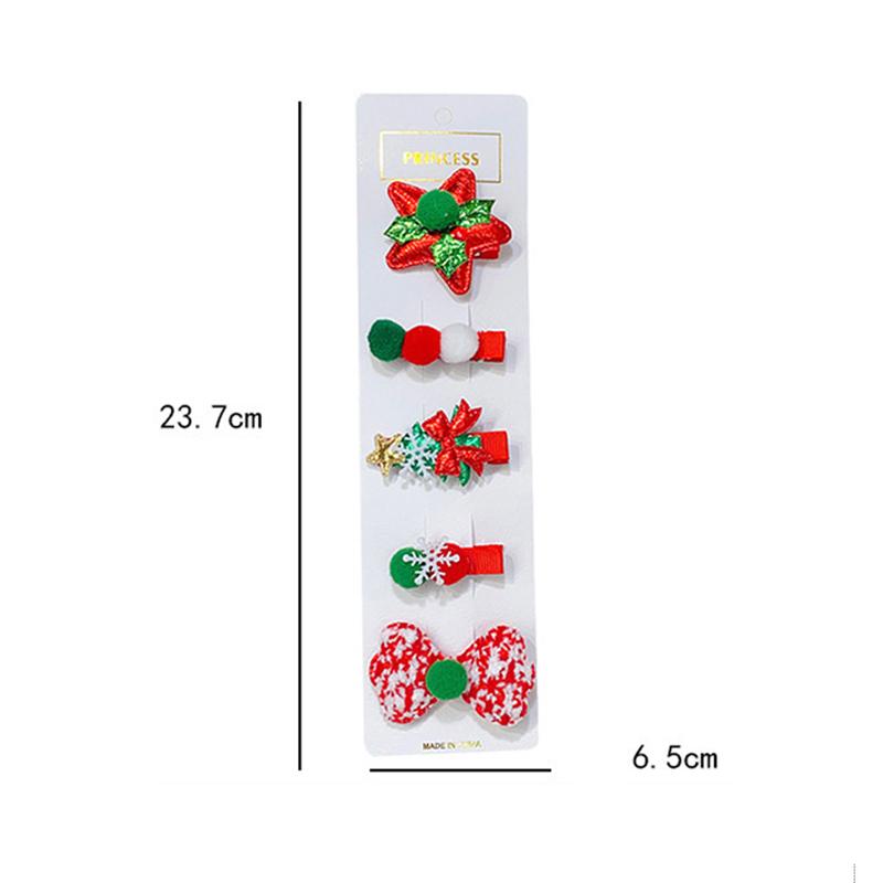 Weihnachts-Elch-Haarspangen-Set mit Schleife, niedliche Cartoon-Haarnadeln, Haarspangen, seitlicher Clip, Kopfbedeckung, Mädchen, Kinder, Haar-Accessoires, Party-Geschenke