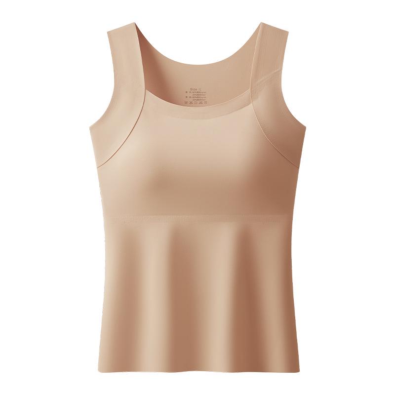 Seamless Plus Size Wide Shoulder Concealer Bra Vest with Beautiful Back Design for Women
