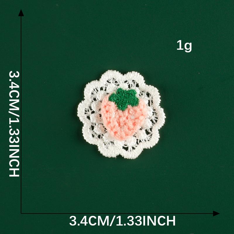 Original Embroidery Label Hair Accessories Accessories Cherry Lace Embroidery Sticker Diy Patch Clothing Accessories Cloth Label Cloth Sticker