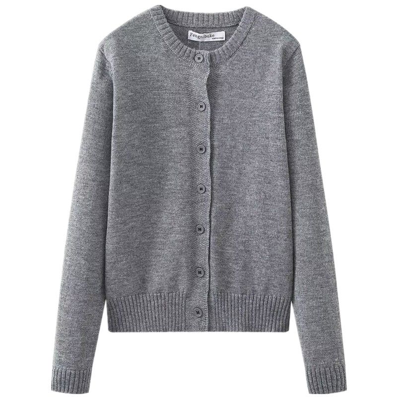 

Fashion Style 2023 Autumn New Women s Clothing Slim Looking Easiest for Match Pure Wool Knit Outwear 2893103 809 Medium gray M