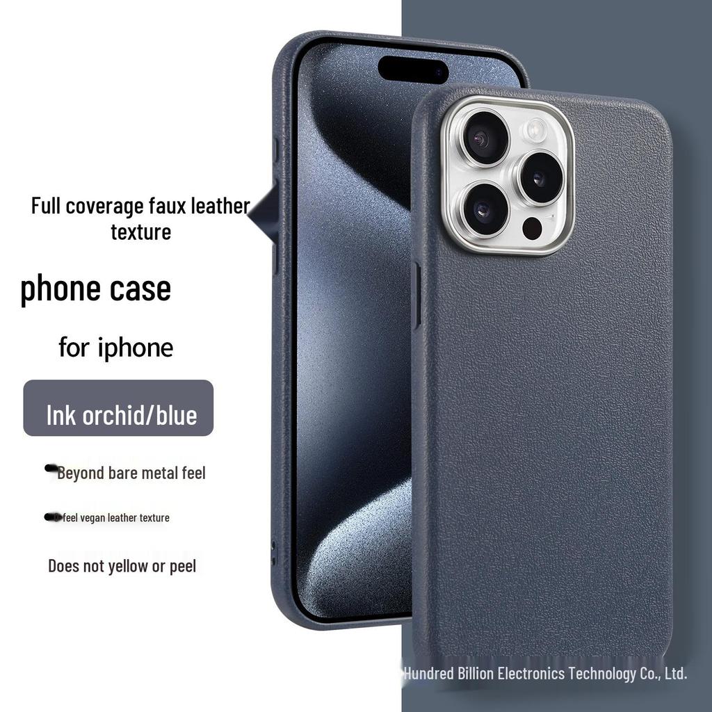 iPhone 15 Pro Max Leather Texture Stand Case with Large Hole for Apple 16