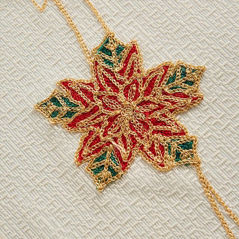 Cortinas de Natal Americanas, Renda Bordada com Sino Blackout Retangular Embeleza Cortina Decorativa para Café