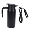 Car Electric Kettle 800ml 304 Stainless Steel Dual Layer Digital Display Portable Hot Water Boiler for Car Travel Black