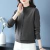 Petite Women's Autumn Winter Pure Wool Knit Sweater - Half-High Neck Base Layer for Middle-aged Moms