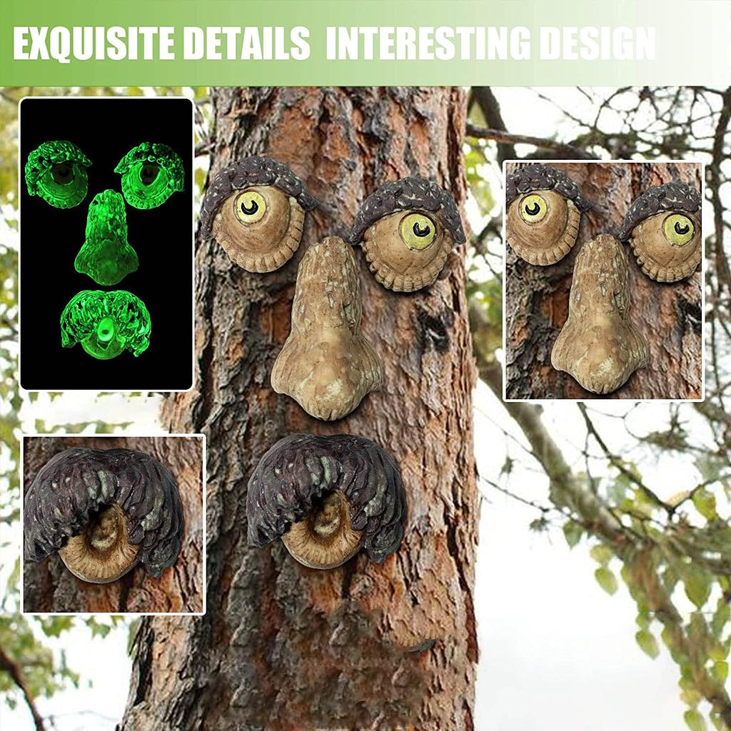 Faarc-dekoráció kültéri, faarcú kerti szobrok sötétben világítanak a kerti udvar dekorációjához