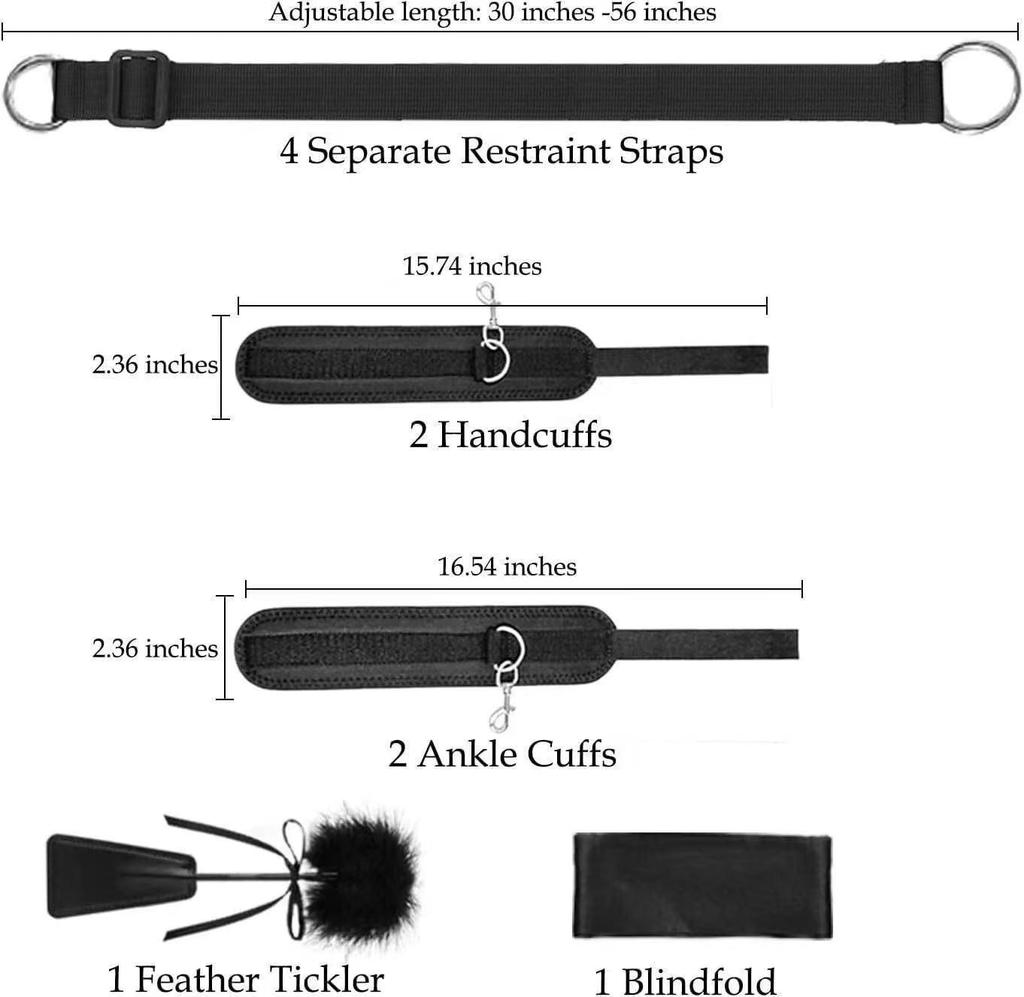 Cross-Border SM Bed Restraint Set for Adults - Hands and Feet Straps Bondage Toy
