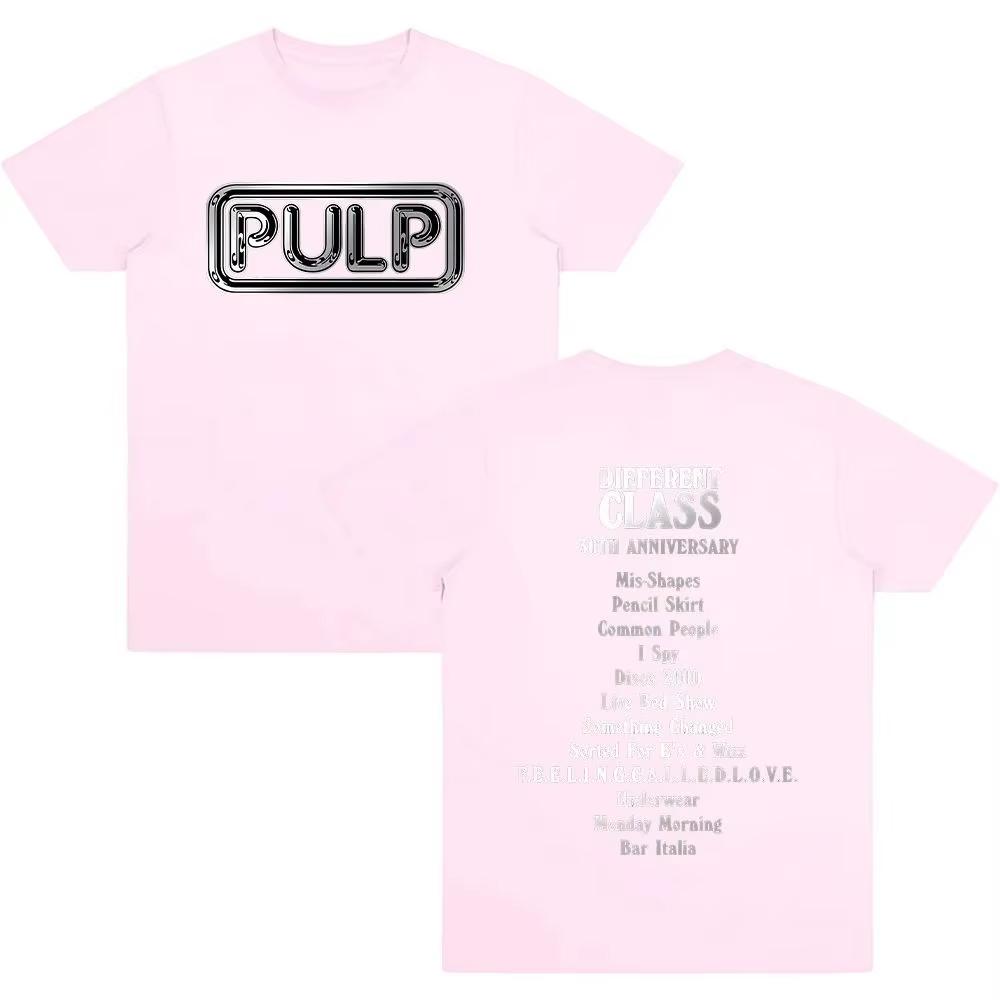 Y2K Tees Pulp Band DC30 Silver Logo TShirt Casual Cotton Tee Shirt Crew Neck Short Sleeve T Shirts Gift Tops Clothing Unisex