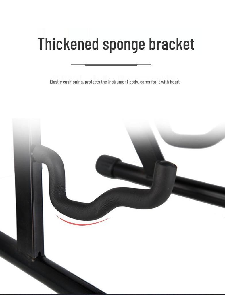 A-Type Wooden Folding Guitar Stand for Acoustic, Electric, Bass, and Pipa