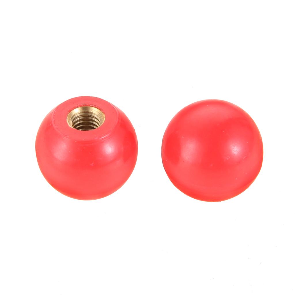 2pcs M4/M5/M6 Thread Bakelite Ball Knob Clamping Nuts Copper Core Handle Plastic Red/Black for Machinery Equipment Valve Machine