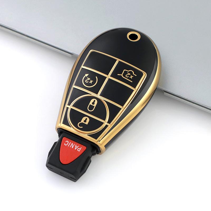Shell Fob Holder For Jeep Grand Cherokee For Dodge Caravan For Chrysler Grand Voyager 300 C Tpu Car Key Holder Cover Protector