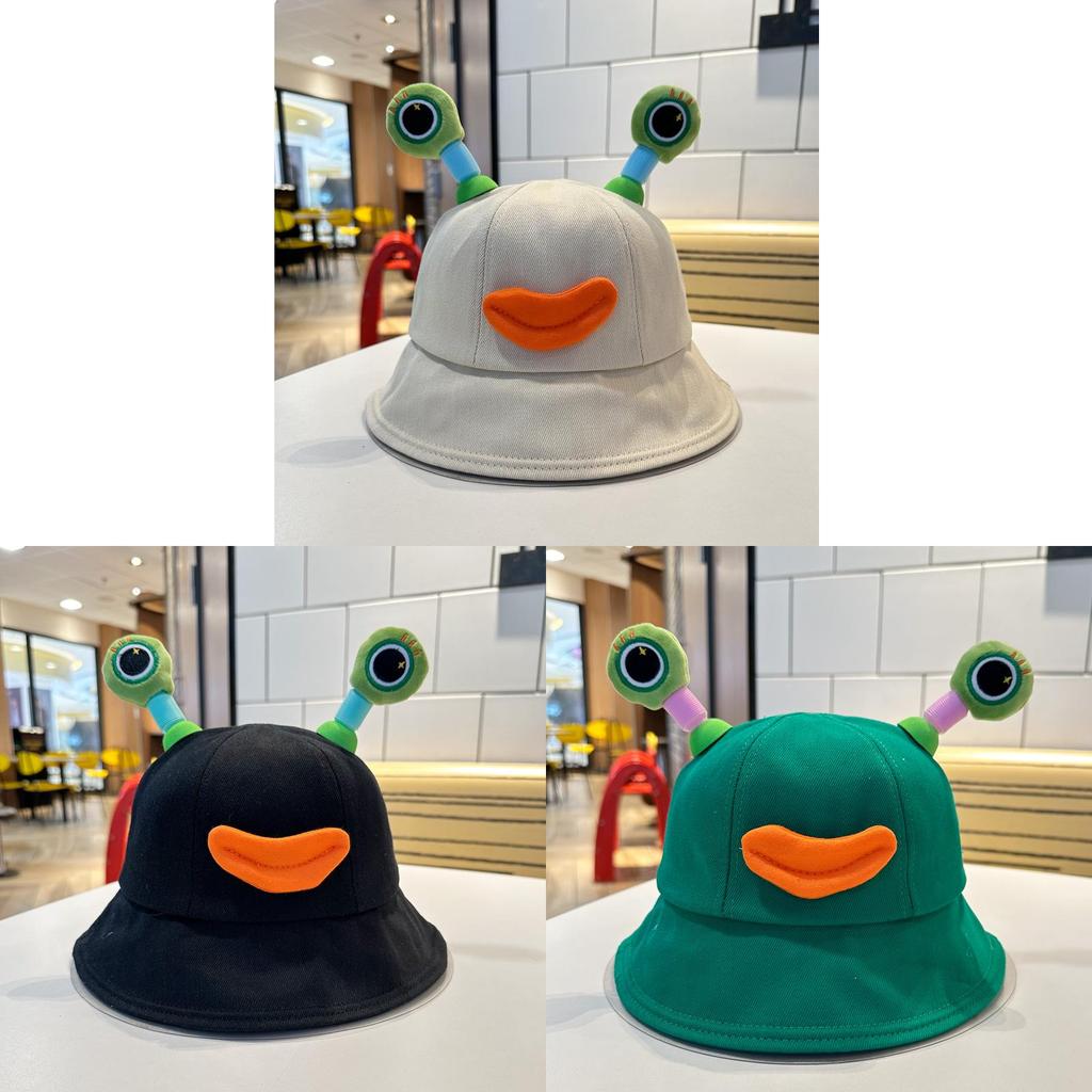Cute Frog Eyes Glow Fisherman Hat Girls Spring Summer Sunshade Sunscreen Bucket Hat Lovely