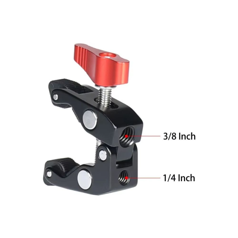 Aluminum Material Crab Clamp 3/8" Hole Magic Arm Clamp Versatile Camera Clamp  Camera Mounting