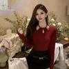 Women's Hollow Design Halter Neck Long Sleeve T-Shirt - Slim-Fit, Stylish, Sexy Spring/Autumn Base Layer.